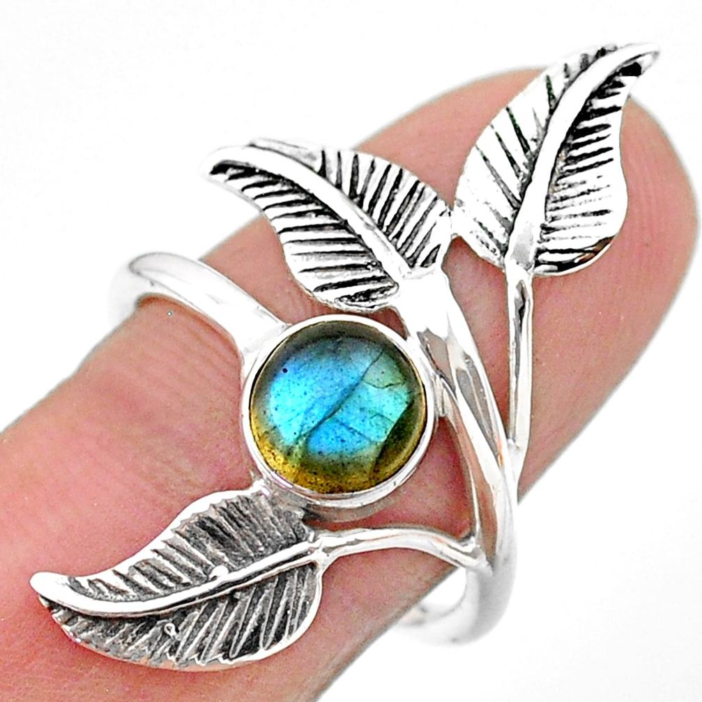 925 silver 2.69cts solitaire natural labradorite dreamcatcher ring size 8 t25177