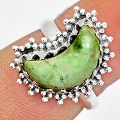 925 silver 5.81cts solitaire natural lemon chrysoprase moon ring size 8 y12483