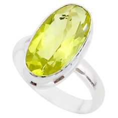 925 silver 7.84cts solitaire natural lemon topaz oval ring jewelry size 9 t61570