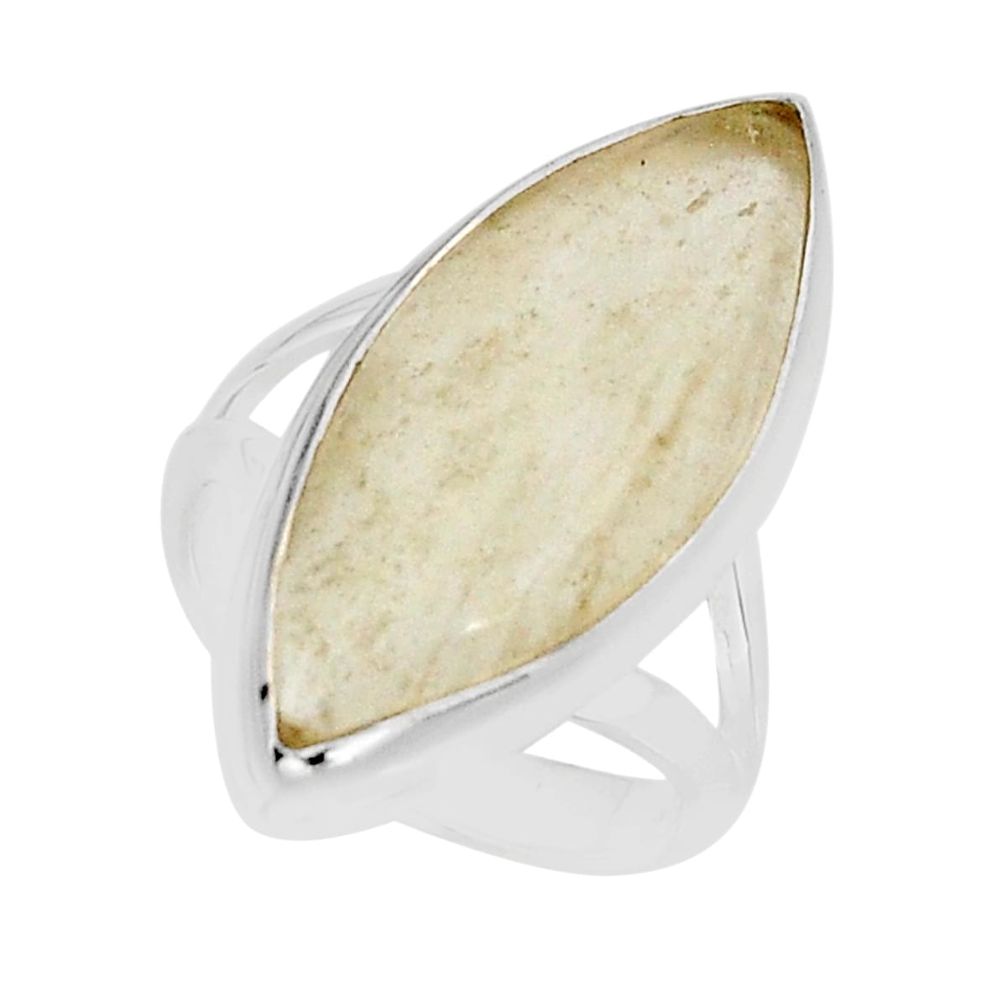 925 silver 7.54cts solitaire natural libyan desert glass ring size 5 y75405