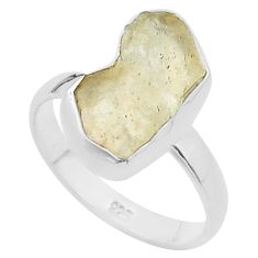 925 silver 4.30cts solitaire natural libyan desert glass ring size 8 u49888