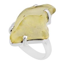 925 silver 7.54cts solitaire natural libyan desert glass ring size 6.5 y53246