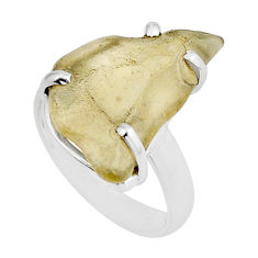 925 silver 7.23cts solitaire natural libyan desert glass ring size 7.5 y53254