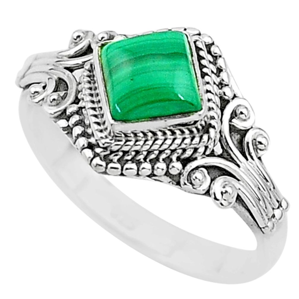 925 silver 1.41cts solitaire natural malachite (pilot's stone) ring size 9 t3618