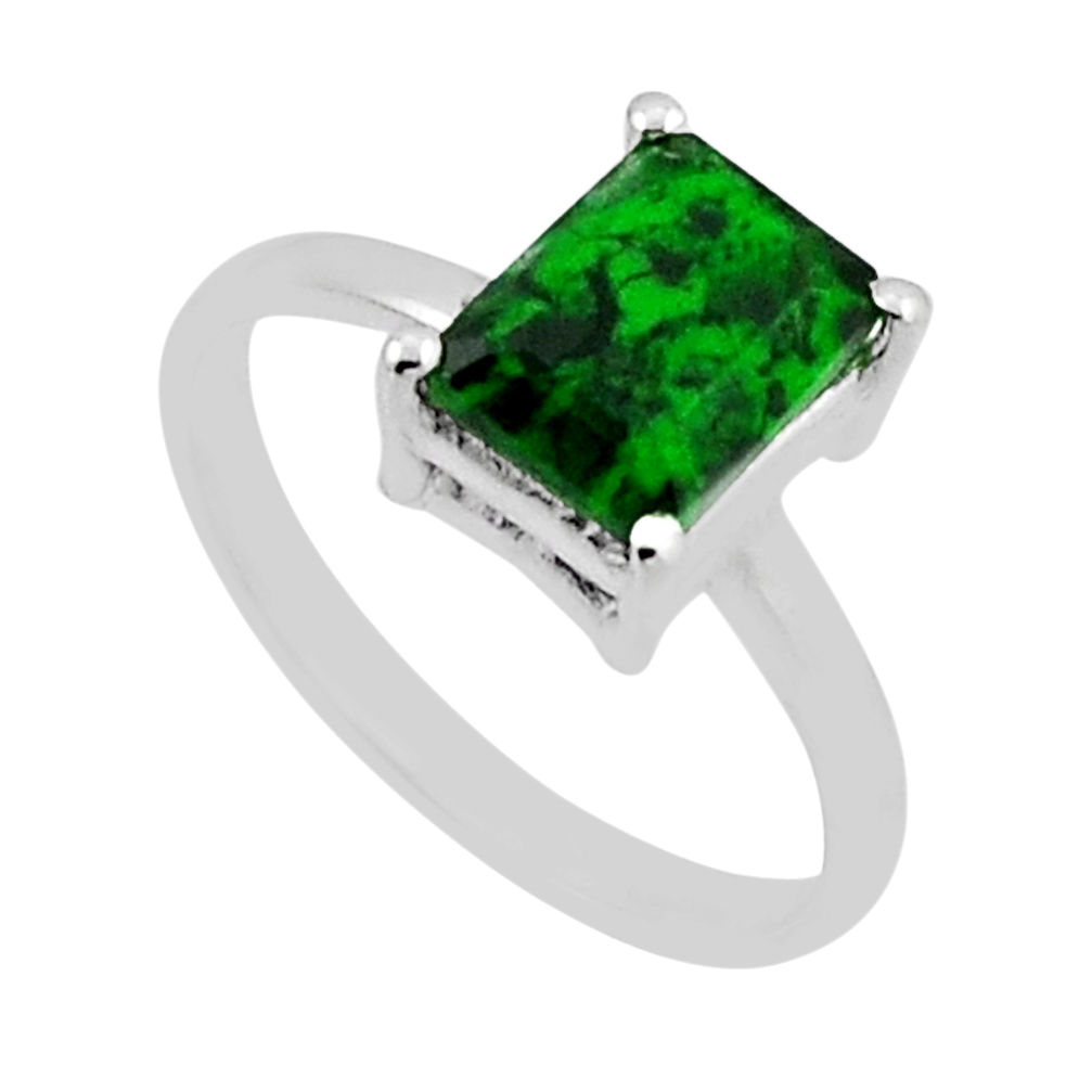 925 silver 2.28cts solitaire natural maw sit sit octagan ring size 5.5 n21192