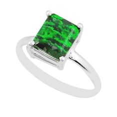 925 silver 2.92cts solitaire natural maw sit sit octagan ring size 7.5 y25564