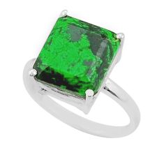 925 silver 5.12cts solitaire natural maw sit sit octagan ring size 6.5 y25567