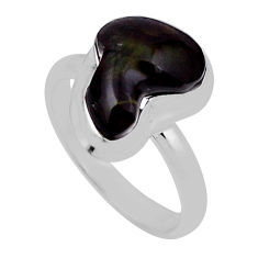 925 silver 4.91cts solitaire natural mexican fire agate fancy ring size 7 n31359