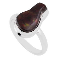 925 silver 6.25cts solitaire natural mexican fire agate fancy ring size 8 n30795