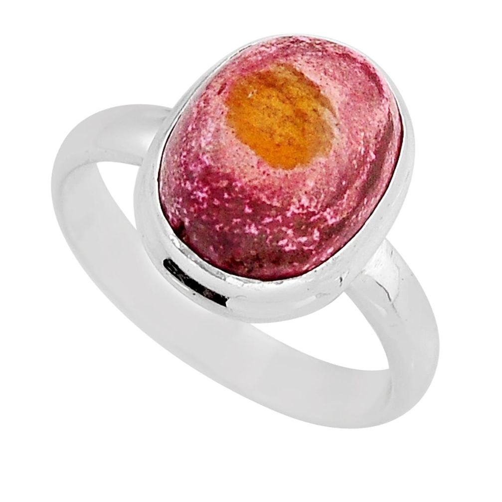 925 silver 5.66cts solitaire natural mexican fire opal oval ring size 9.5 y57160