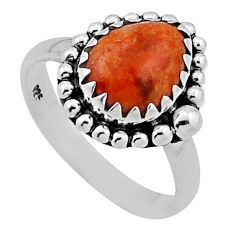 925 silver 3.92cts solitaire natural mojave turquoise pear ring size 6.5 n46559