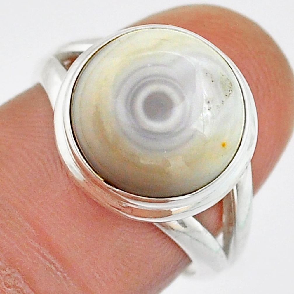 925 silver 6.58cts solitaire natural ocean sea jasper ring jewelry size 7 u87853