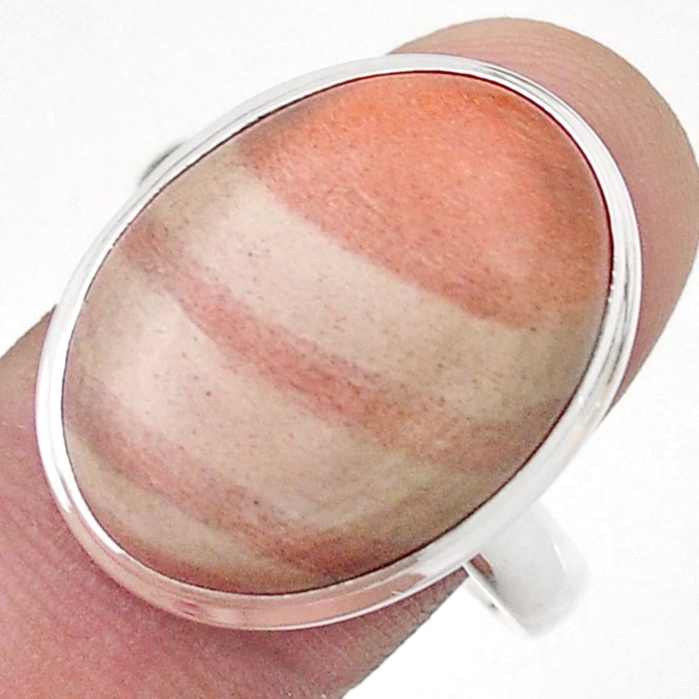 925 silver 15.53cts solitaire natural orange celestobarite ring size 11 u50276