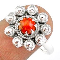 Clearance Sale- 925 silver 1.15cts solitaire natural orange mojave turquoise ring size 10 u7735