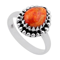 925 silver 3.80cts solitaire natural orange mojave turquoise ring size 7 n46565