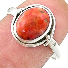 Clearance Sale- 925 silver 3.94cts solitaire natural orange mojave turquoise ring size 8 u41714