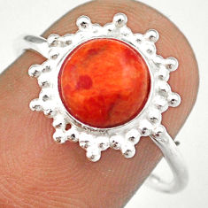 Clearance Sale- 925 silver 3.36cts solitaire natural orange mojave turquoise ring size 8 u9083