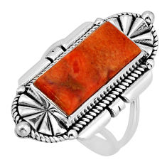 925 silver 8.46cts solitaire natural orange mojave turquoise ring size 8 y80817