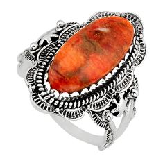 925 silver 6.50cts solitaire natural orange mojave turquoise ring size 8 y80907