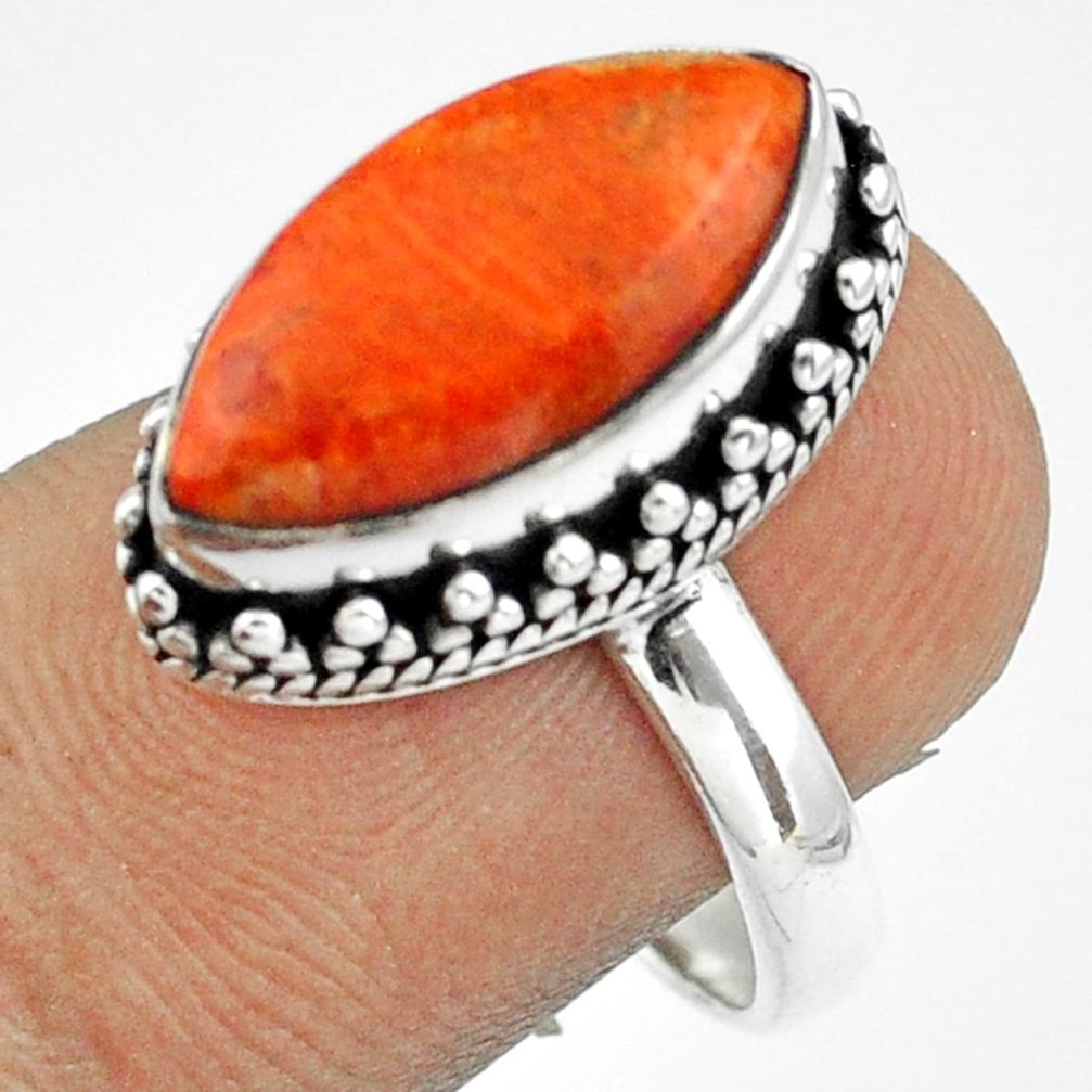 ts solitaire natural orange mojave turquoise ring size 6.5 u7294
