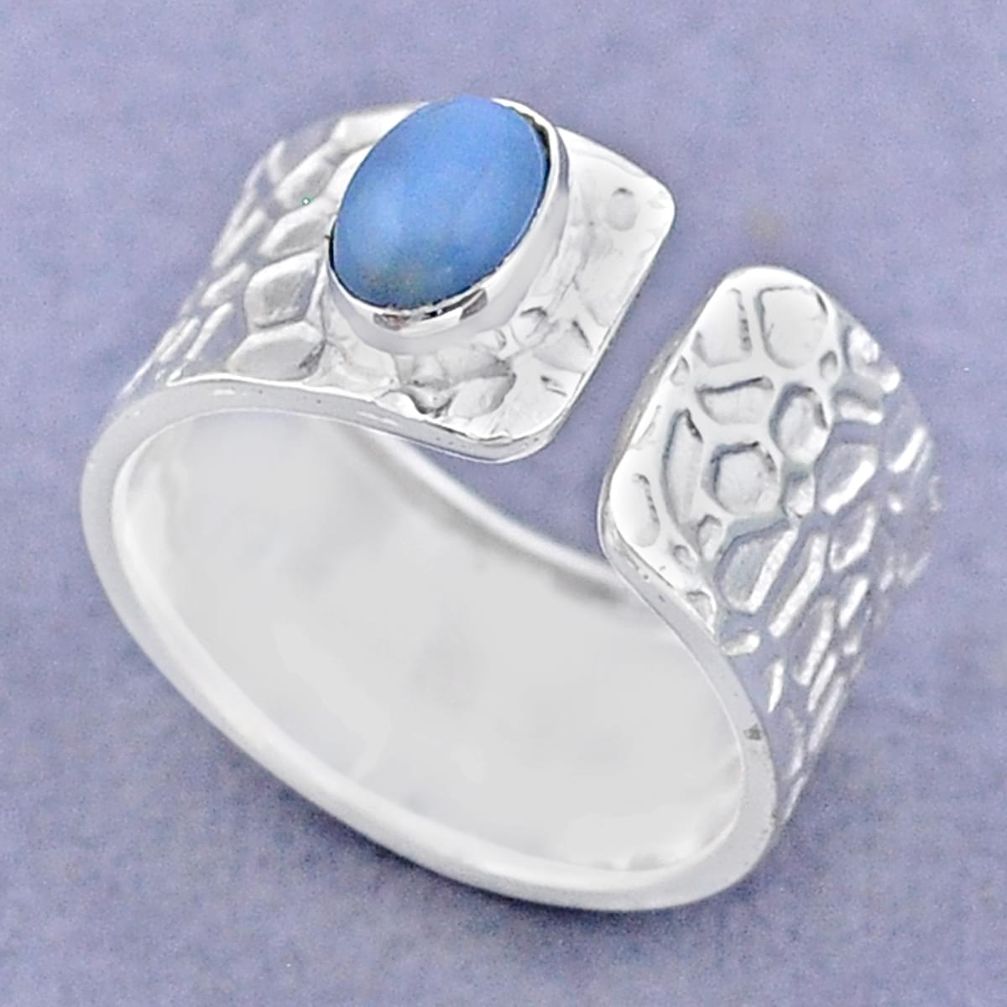 925 silver 1.46cts solitaire natural owyhee opal adjustable ring size 6.5 t47350