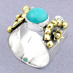 925 silver 3.13cts solitaire natural peruvian amazonite band ring size 6 u29574