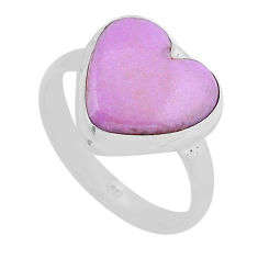 925 silver 6.03cts solitaire natural phosphosiderite heart ring size 8.5 n49215