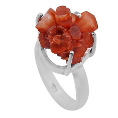 925 silver 10.22cts solitaire natural pink aragonite ring jewelry size 7 n47591