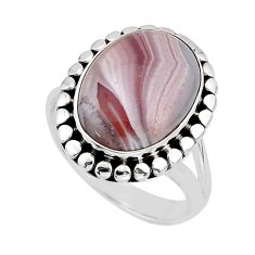 925 silver 8.42cts solitaire natural pink botswana agate ring size 8.5 y66636
