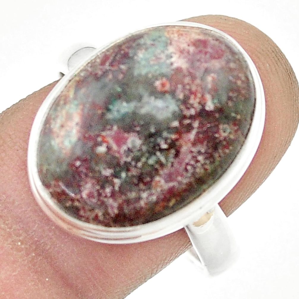 925 silver 13.51cts solitaire natural pink eudialyte oval cocktail ring size 9.5 u44238
