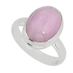 925 silver 6.11cts solitaire natural pink kunzite ring jewelry size 7.5 y77608