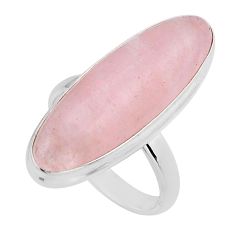 925 silver 11.21cts solitaire natural pink morganite oval ring size 8.5 y82320