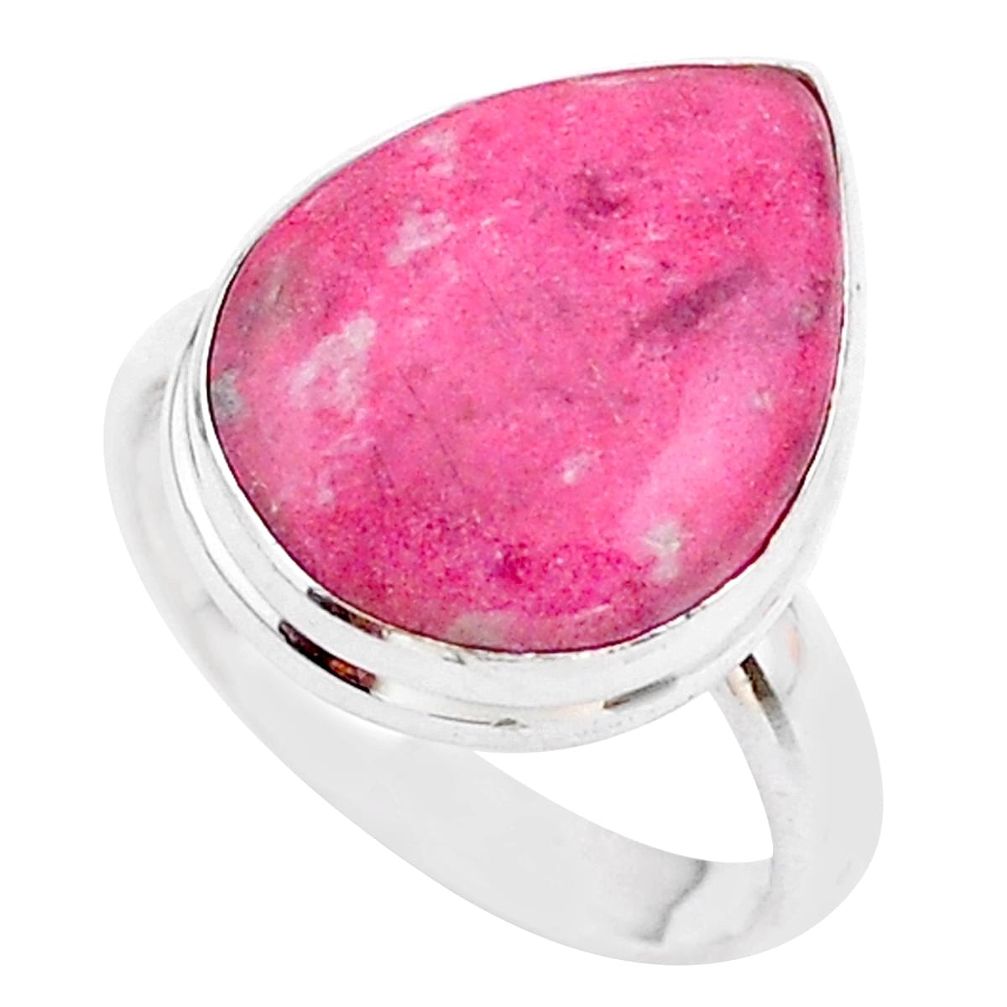 925 silver 13.15cts solitaire natural pink thulite ring jewelry size 8 t27757