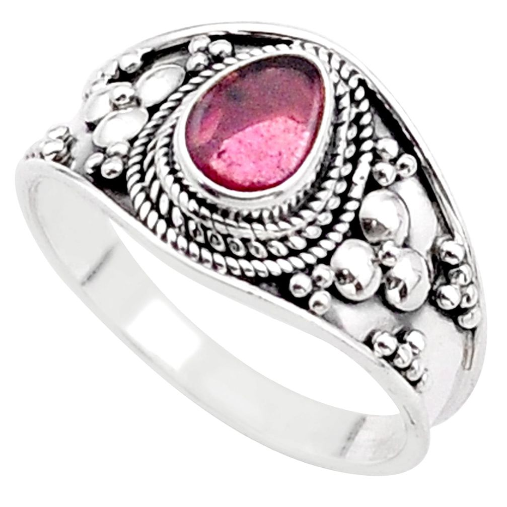 925 silver 1.63cts solitaire natural pink tourmaline ring size 8.5 t63092