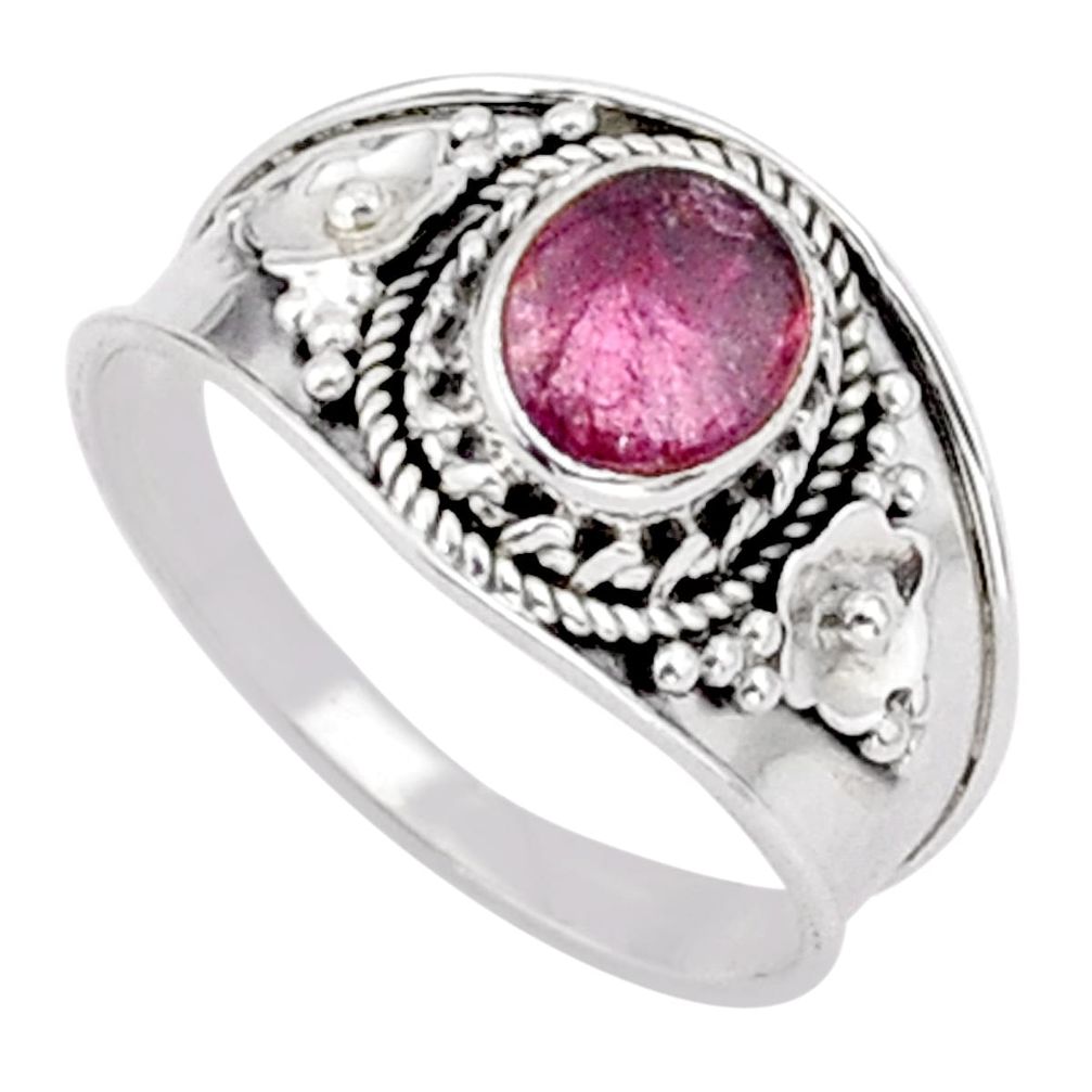 925 silver 2.09cts solitaire natural pink tourmaline ring size 9.5 t95820