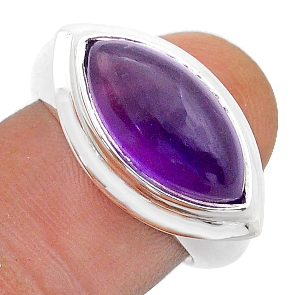 925 silver 9.11cts solitaire natural purple amethyst mens ring size 7 u71789