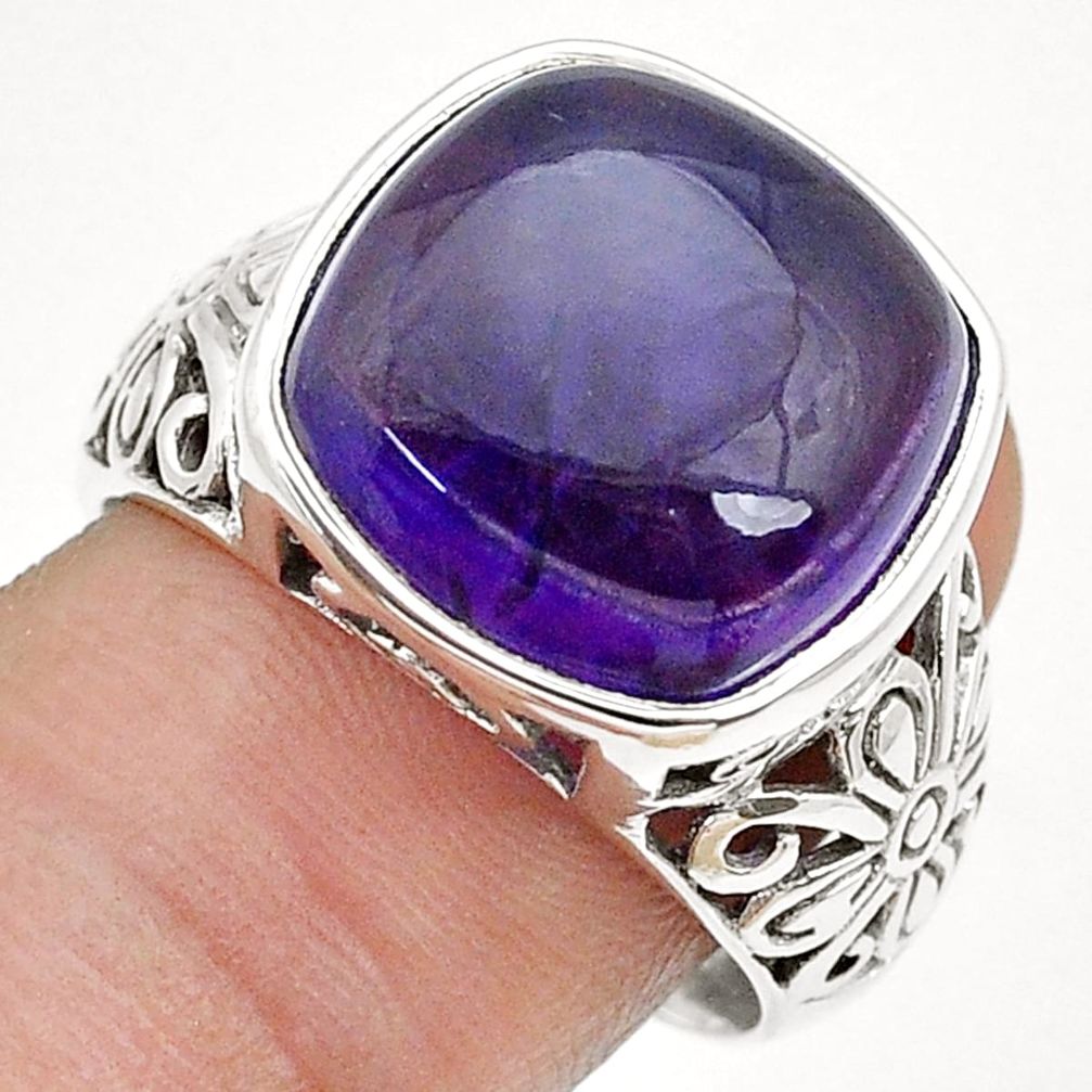 925 silver 13.67cts solitaire natural purple amethyst mens ring size 9 u71966