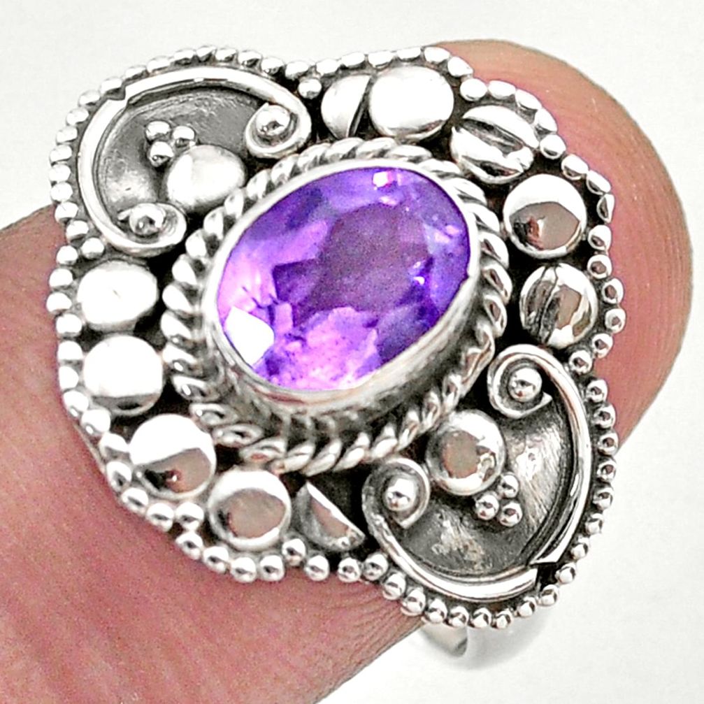 ts solitaire natural purple amethyst oval ring size 8.5 t46143