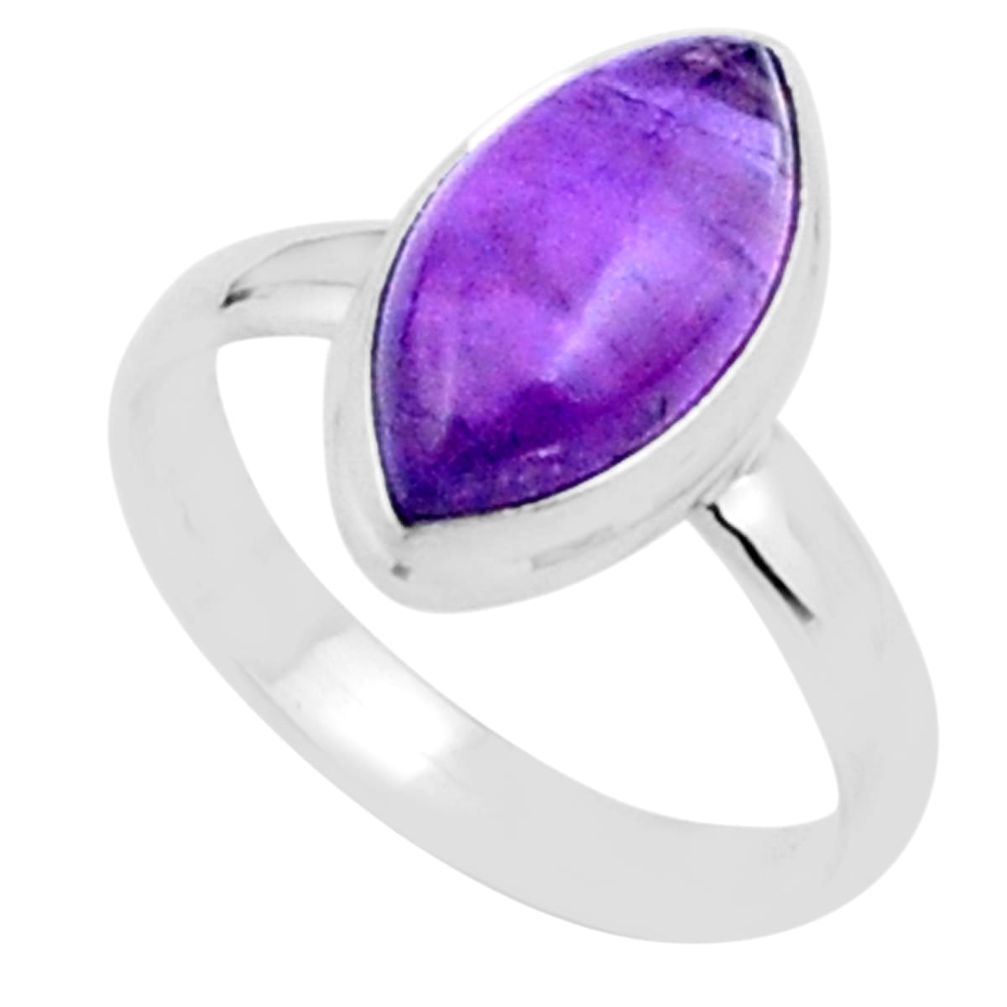 925 silver 8.05cts solitaire natural purple amethyst ring jewelry size 10 u12363