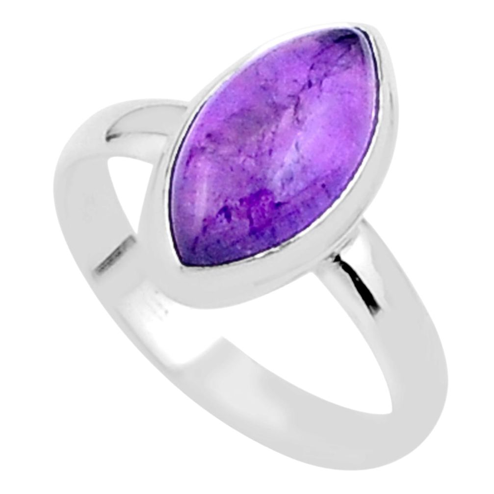 925 silver 8.05cts solitaire natural purple amethyst ring jewelry size 11 u12368