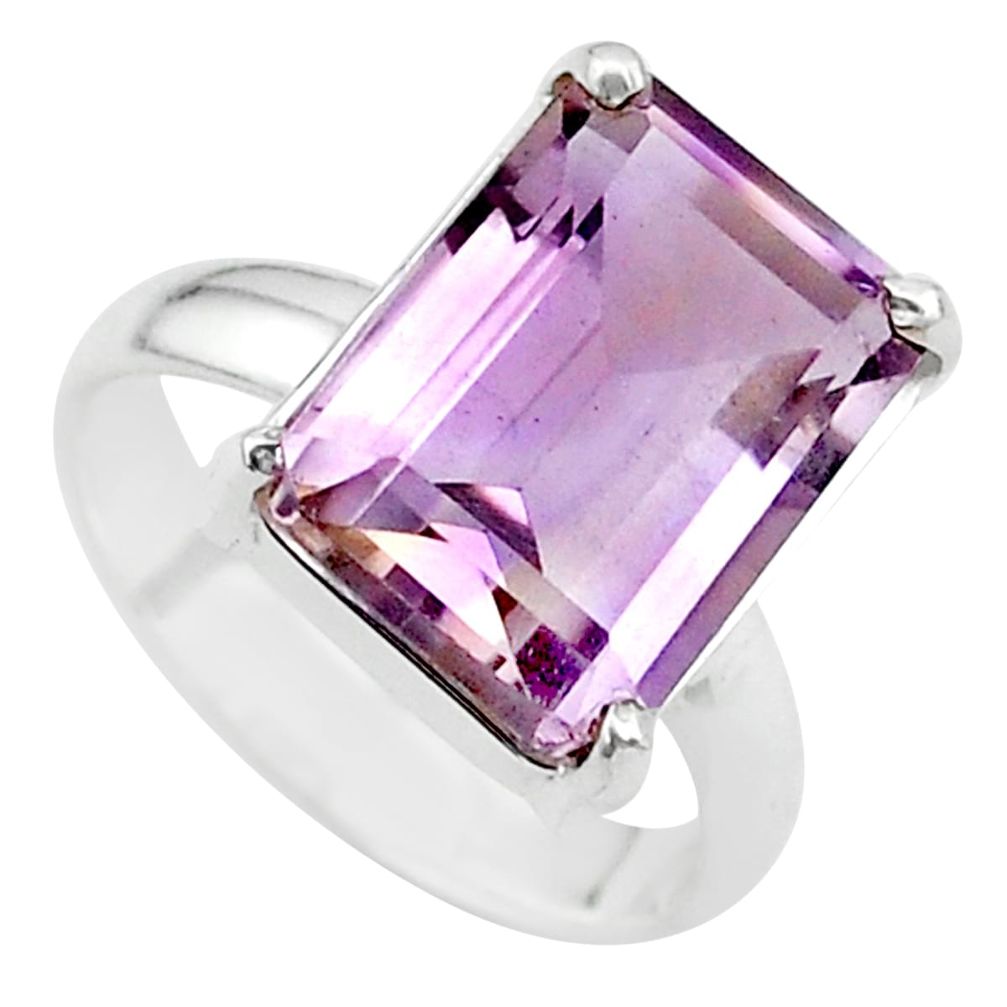 925 silver 6.48cts solitaire natural purple ametrine octagn ring size 6 t24244