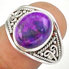 Clearance Sale- 925 silver 4.52cts solitaire natural purple mojave turquoise ring size 9 u7795