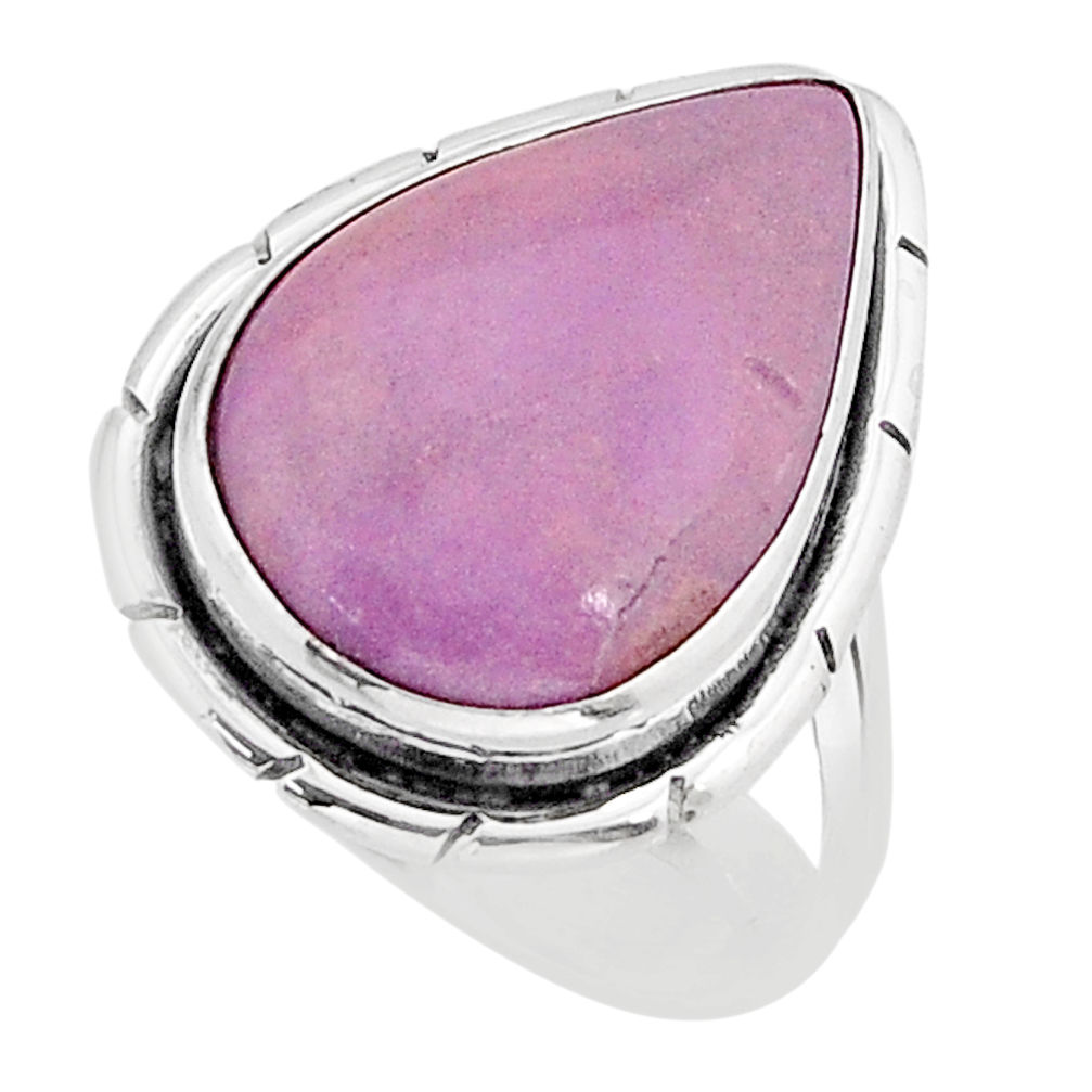925 silver 9.56cts solitaire natural purple phosphosiderite ring size 5 y75814