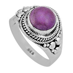 925 silver 3.02cts solitaire natural purple phosphosiderite ring size 8 n53970