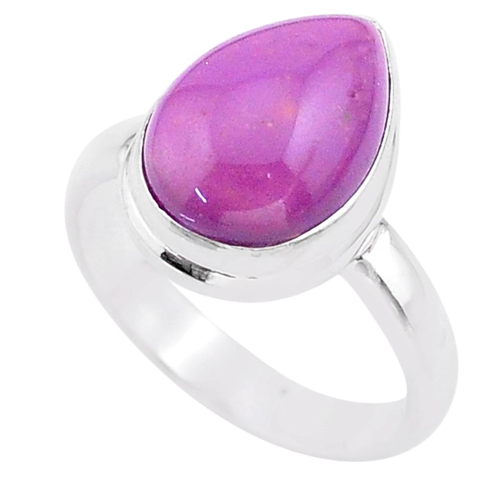 925 silver 6.28cts solitaire natural purple phosphosiderite ring size 8 t28104