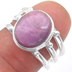 925 silver 5.65cts solitaire natural purple phosphosiderite ring size 8 u60847