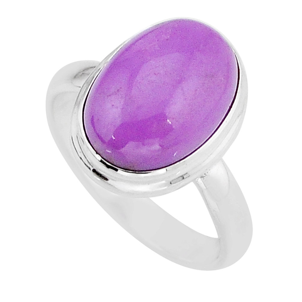 925 silver 6.10cts solitaire natural purple phosphosiderite ring size 8 y67589