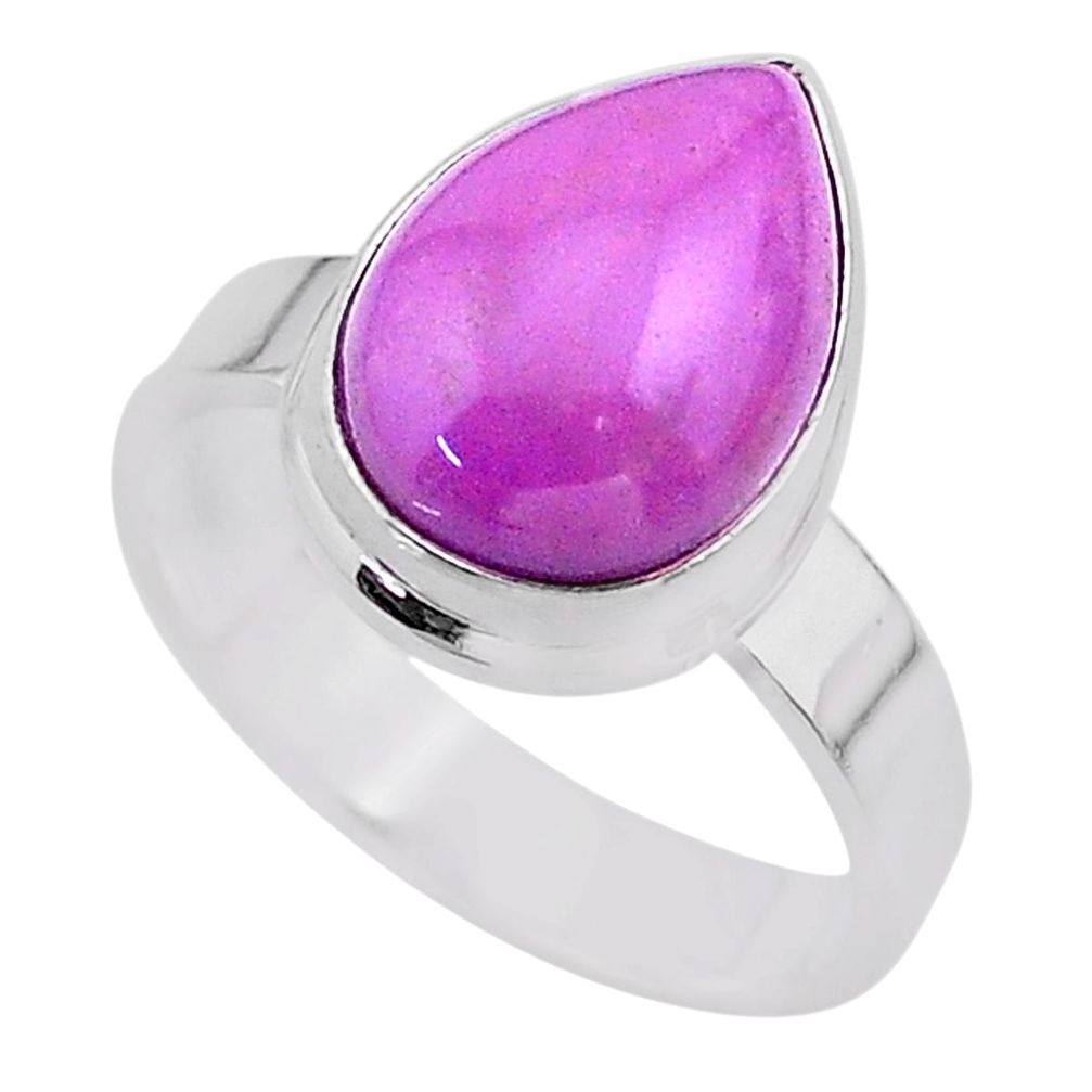 925 silver 6.58cts solitaire natural purple phosphosiderite ring size 9 t28110