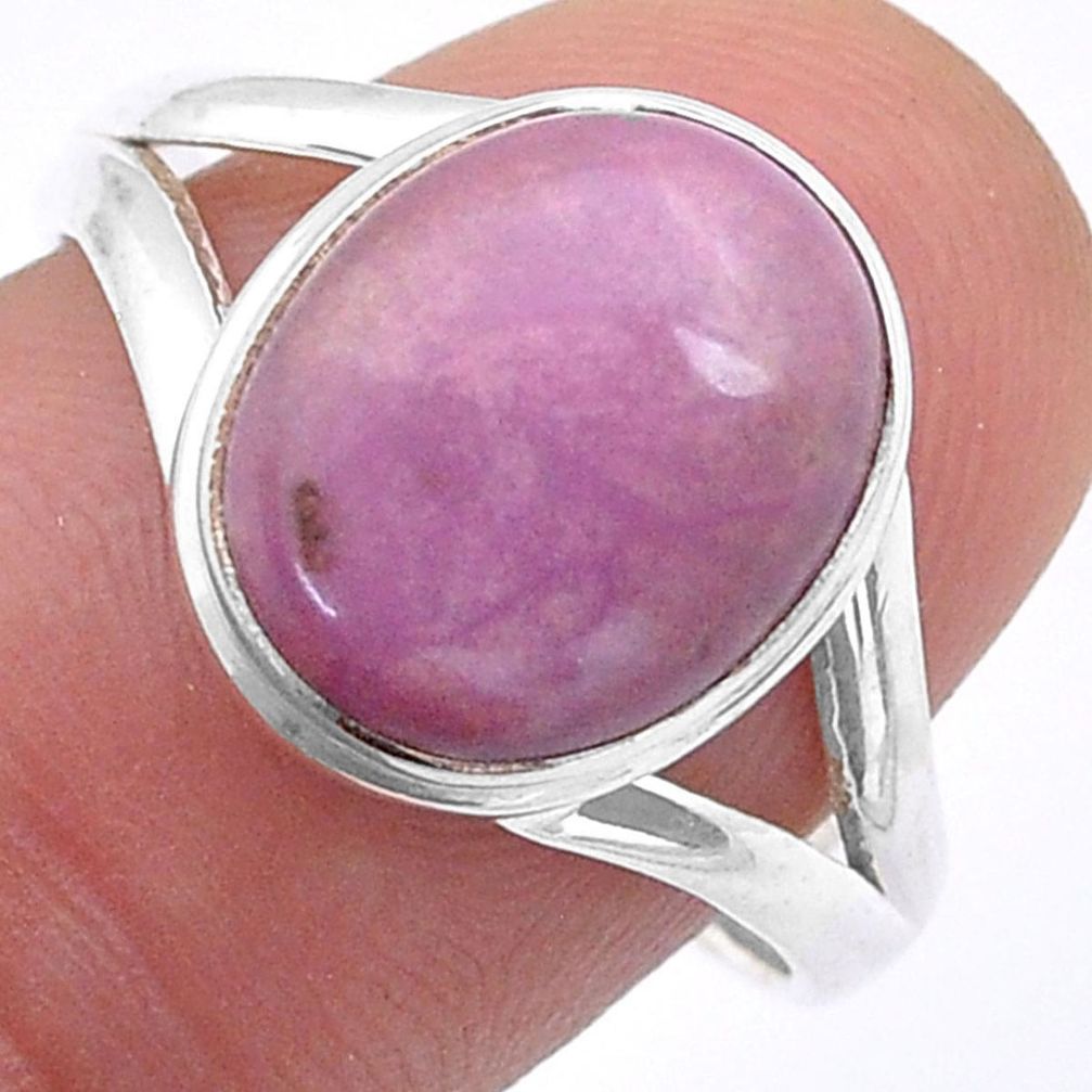 925 silver 4.99cts solitaire natural purple phosphosiderite ring size 9 u60844