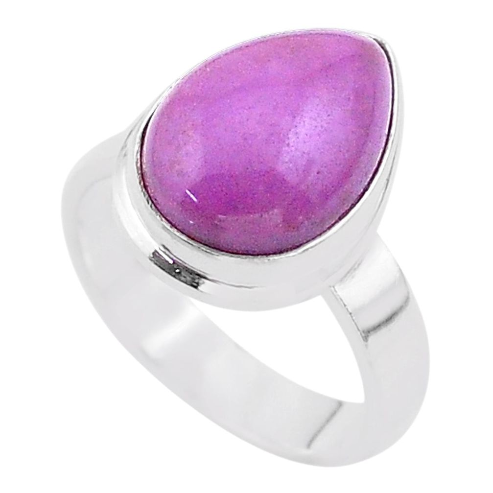 925 silver 6.11cts solitaire natural purple phosphosiderite ring size 6.5 t28090